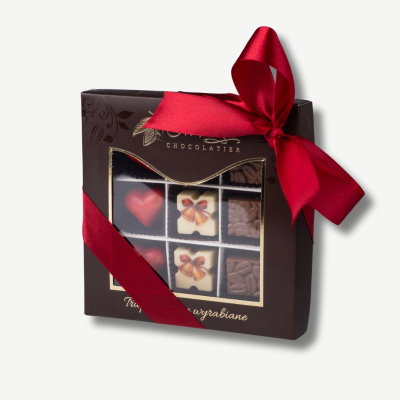 Zestaw pralin z nadrukiem 9 szt